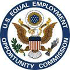 Round U S Equal Employment Opportunity logo with eagle graphic in center